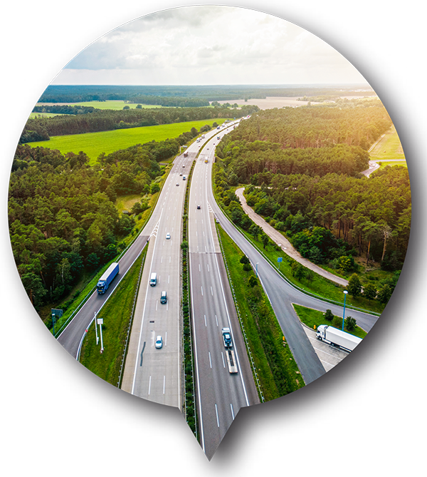 Luftaufnahme einer Autobahn